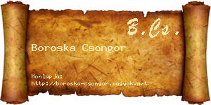 Boroska Csongor névjegykártya