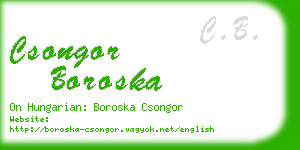 csongor boroska business card